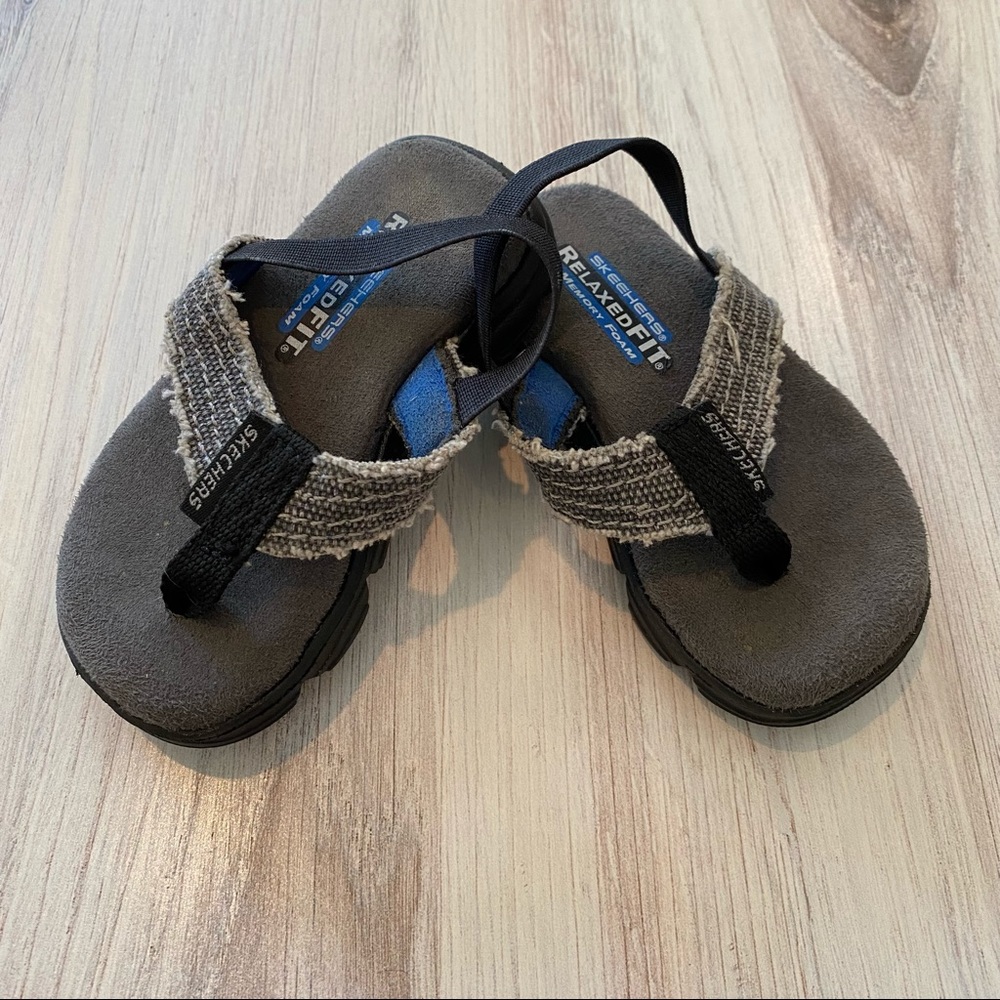 SKECHERS Flip Flops - Gray - Memory Foam - Toddler Size 6